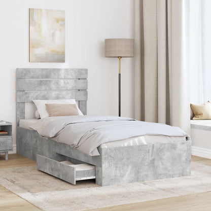 vidaXL Bettgestell mit Schubladen mit Kopfteil Holzwerkstoff