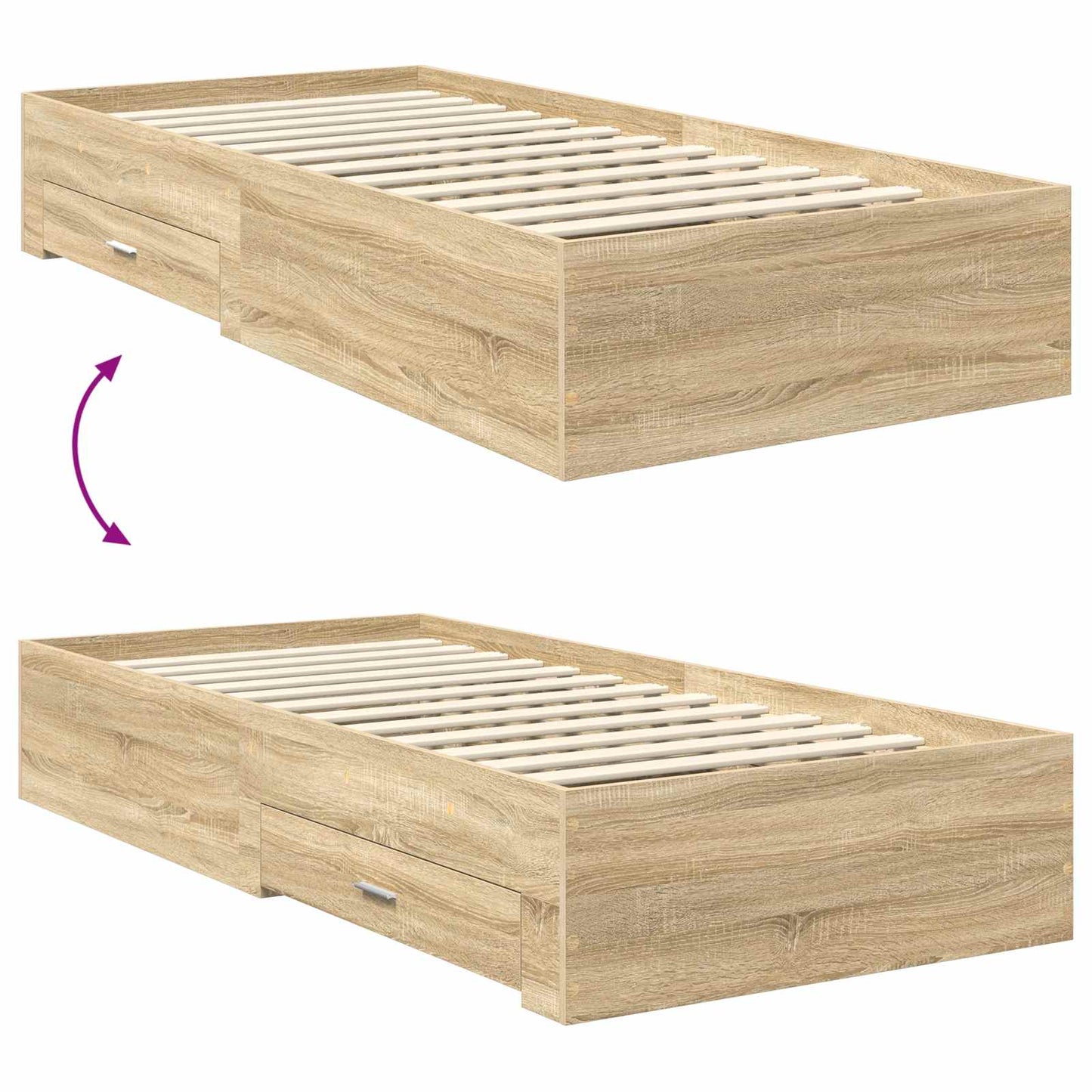 vidaXL Bettgestell mit Schubladen mit Kopfteil Holzwerkstoff