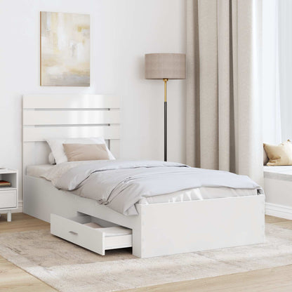 vidaXL Cadre de lit blanc et argent 75 x 190 cm Aggloméré