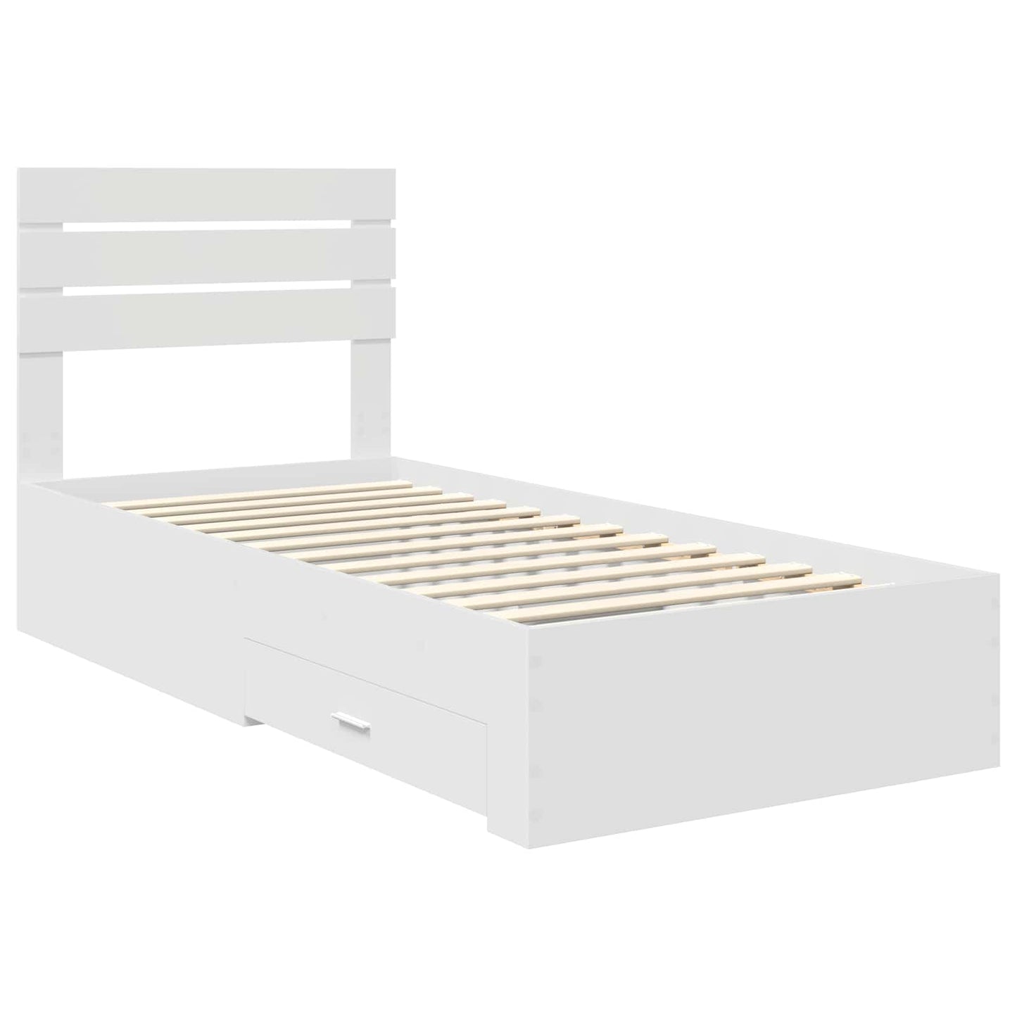 vidaXL Cadre de lit blanc et argent 75 x 190 cm Aggloméré