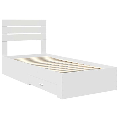 vidaXL Cadre de lit blanc et argent 75 x 190 cm Aggloméré