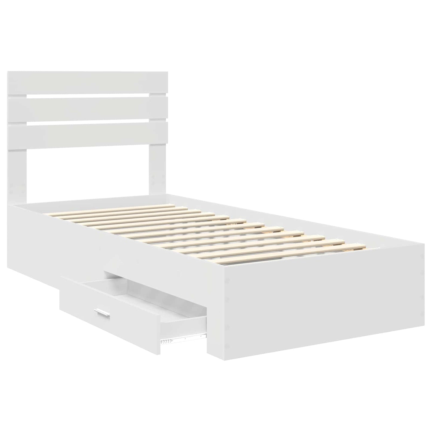 vidaXL Cadre de lit blanc et argent 75 x 190 cm Aggloméré