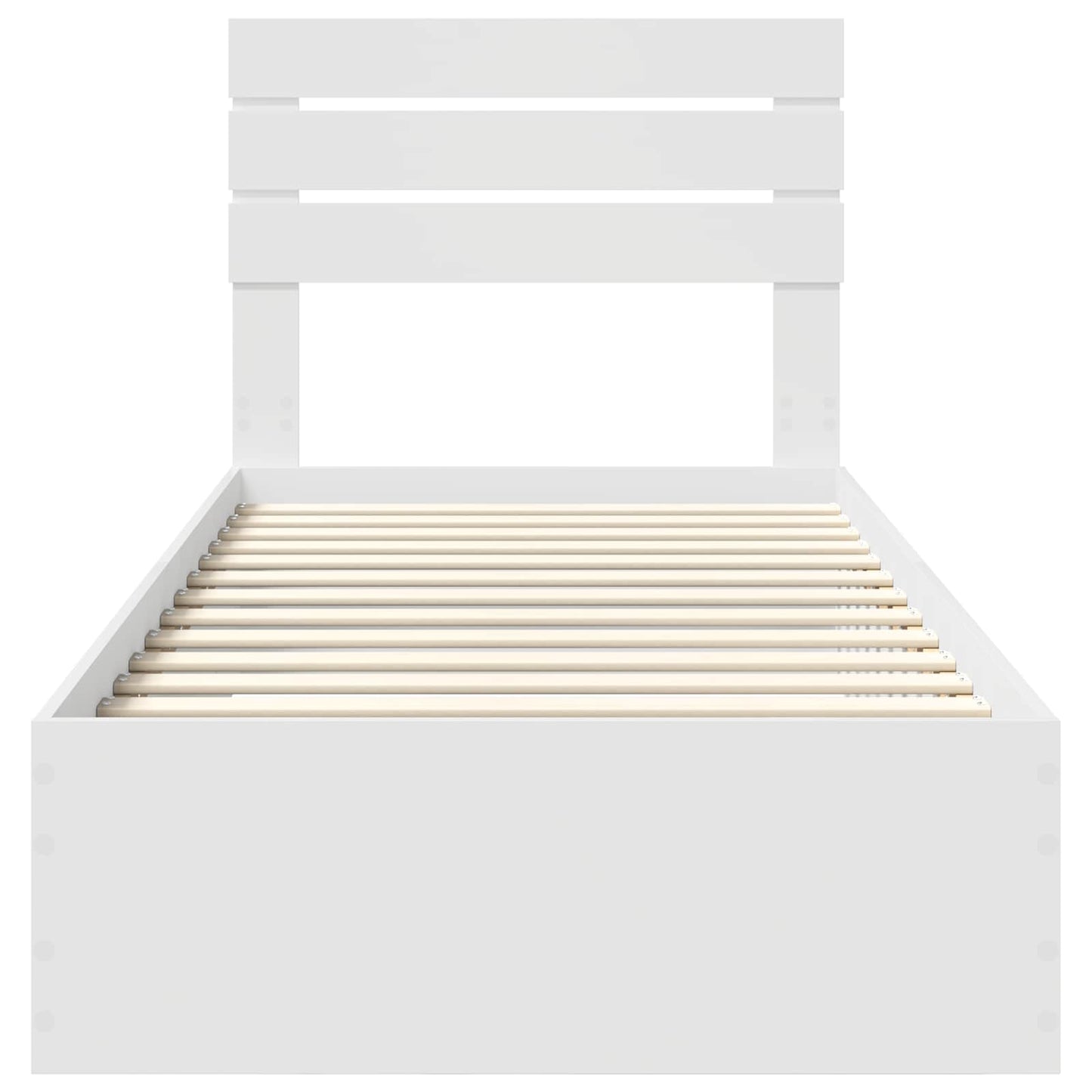vidaXL Cadre de lit blanc et argent 75 x 190 cm Aggloméré