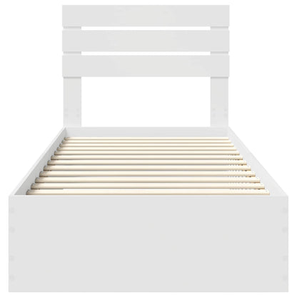 vidaXL Cadre de lit blanc et argent 75 x 190 cm Aggloméré