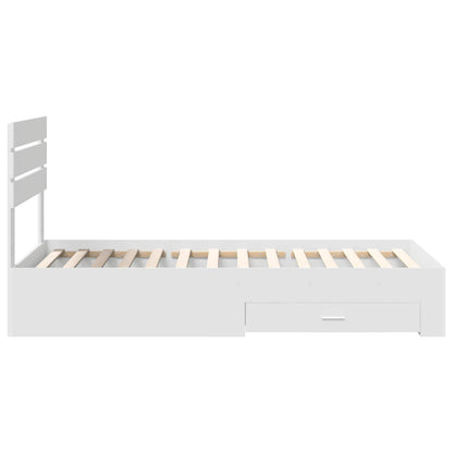 vidaXL Cadre de lit blanc et argent 75 x 190 cm Aggloméré