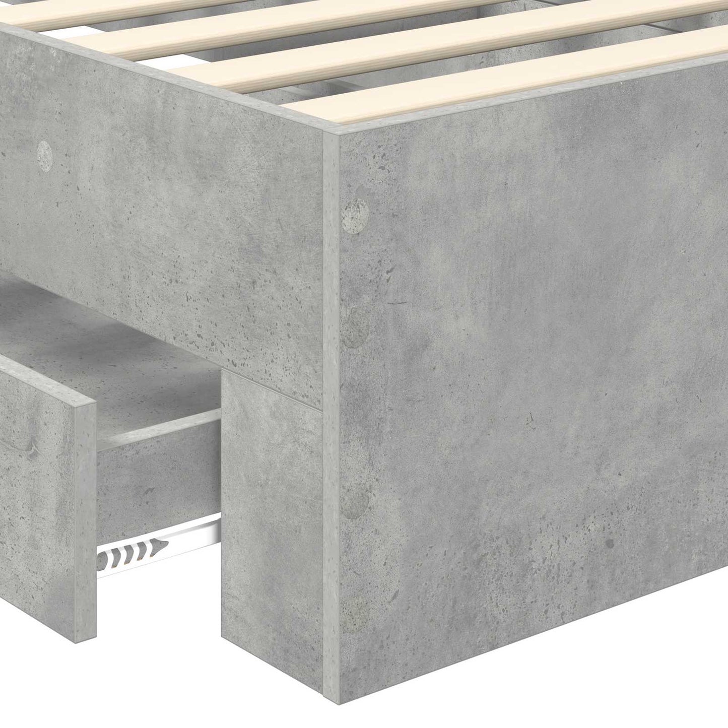 vidaXL Bettrahmen Beton Grau und Silber 70 x 190 cm Holzwerkstoff