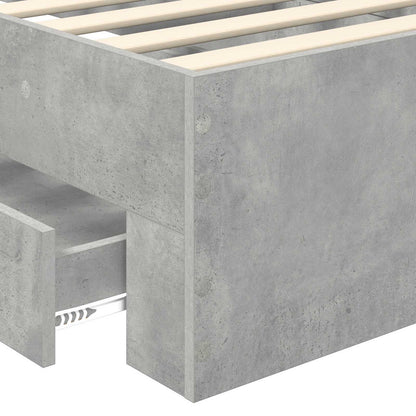 vidaXL Bettrahmen Beton Grau und Silber 70 x 190 cm Holzwerkstoff