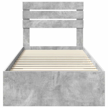 vidaXL Bettrahmen Beton Grau und Silber 70 x 190 cm Holzwerkstoff