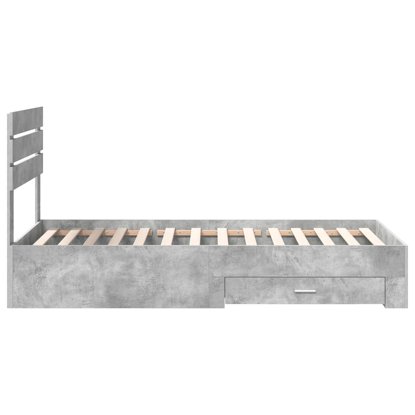 vidaXL Bettrahmen Beton Grau und Silber 70 x 190 cm Holzwerkstoff