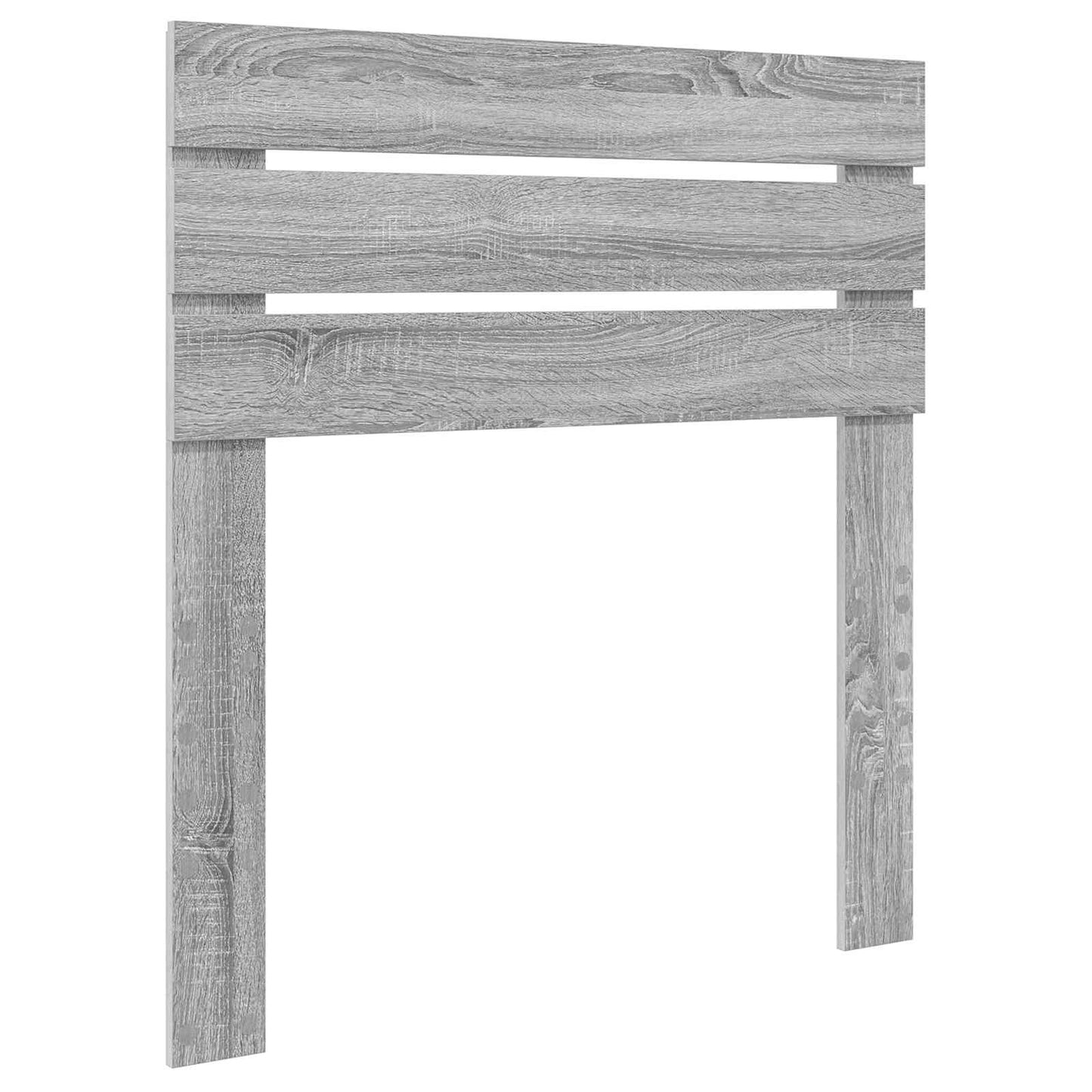 vidaXL Bettrahmen Graue Sonoma und Silber 75 x 190 cm Holzwerkstoff