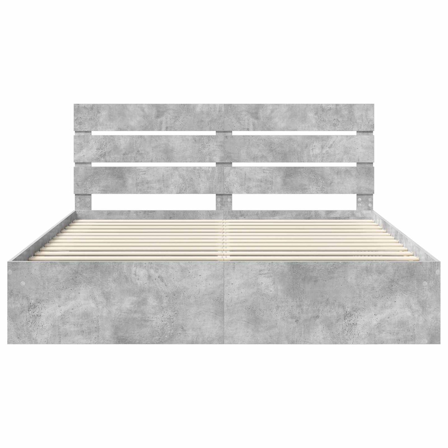 vidaXL Cadre de lit avec tête de lit Béton 200 x 200 cm Bois de pin massif