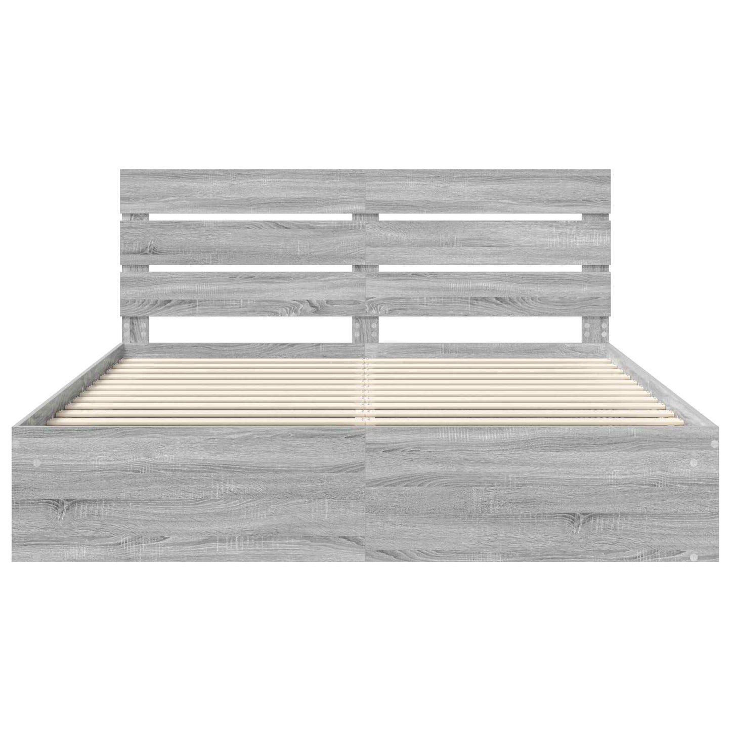 vidaXL Bettrahmen Graues Sonoma 200 x 200 cm Massives Kiefernholz