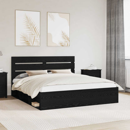 vidaXL Bettrahmen Schwarz 180 x 200 cm Massives Kiefernholz