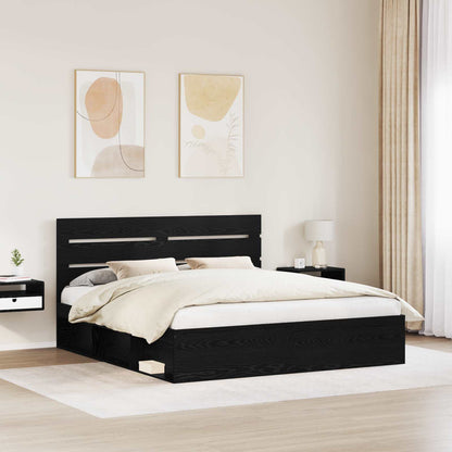 vidaXL Bettrahmen Schwarz 180 x 200 cm Massives Kiefernholz