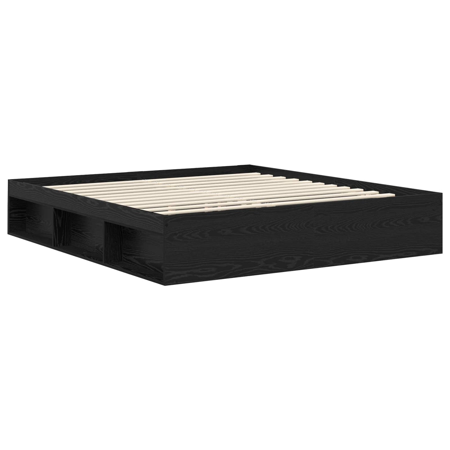 vidaXL Bettrahmen Schwarz 180 x 200 cm Massives Kiefernholz