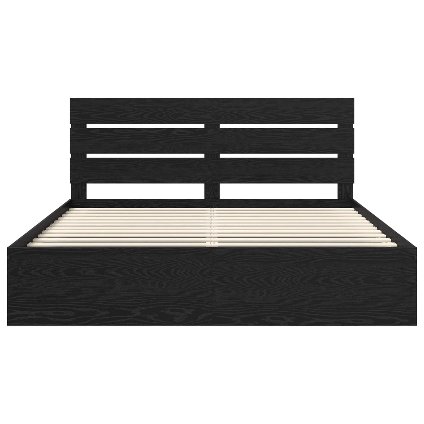 vidaXL Bettrahmen Schwarz 180 x 200 cm Massives Kiefernholz