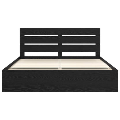 vidaXL Bettrahmen Schwarz 180 x 200 cm Massives Kiefernholz