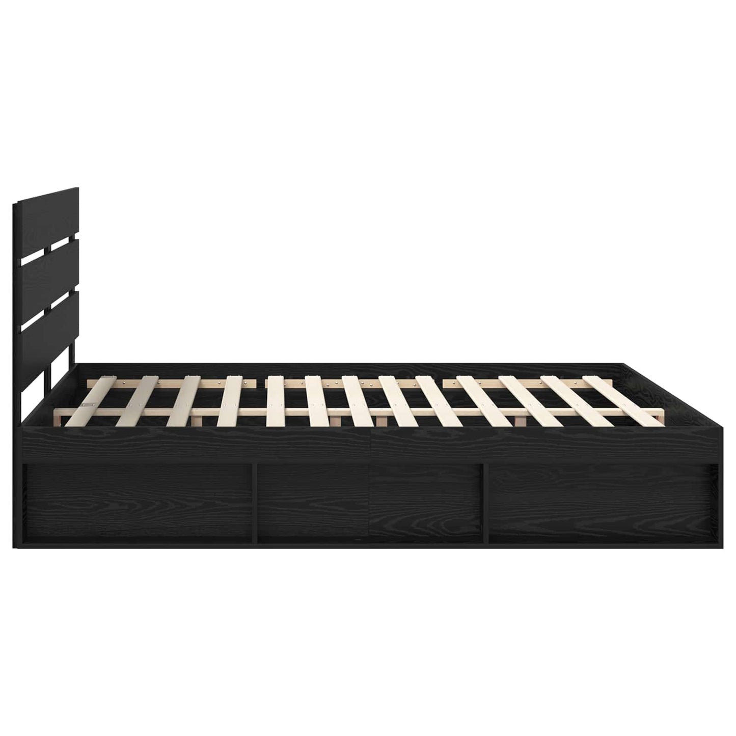 vidaXL Bettrahmen Schwarz 180 x 200 cm Massives Kiefernholz