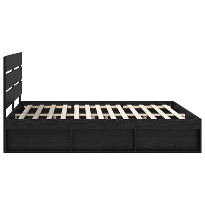 vidaXL Bettrahmen Schwarz 180 x 200 cm Massives Kiefernholz