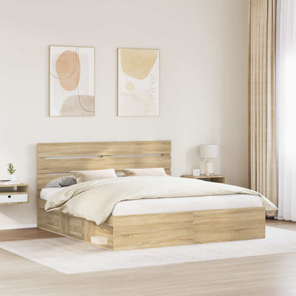 vidaXL Bettrahmen Sonoma 180 x 200 cm Massives Kiefernholz