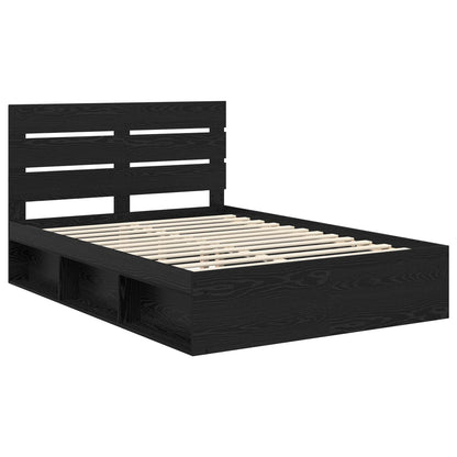 vidaXL Bettrahmen Schwarz 150 x 200 cm Massives Kiefernholz