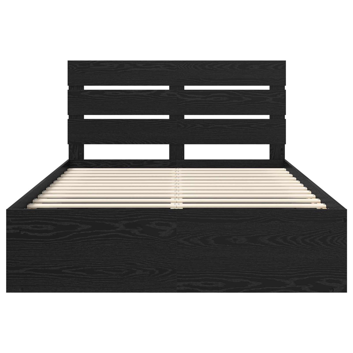 vidaXL Bettrahmen Schwarz 150 x 200 cm Massives Kiefernholz