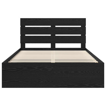 vidaXL Bettrahmen Schwarz 150 x 200 cm Massives Kiefernholz