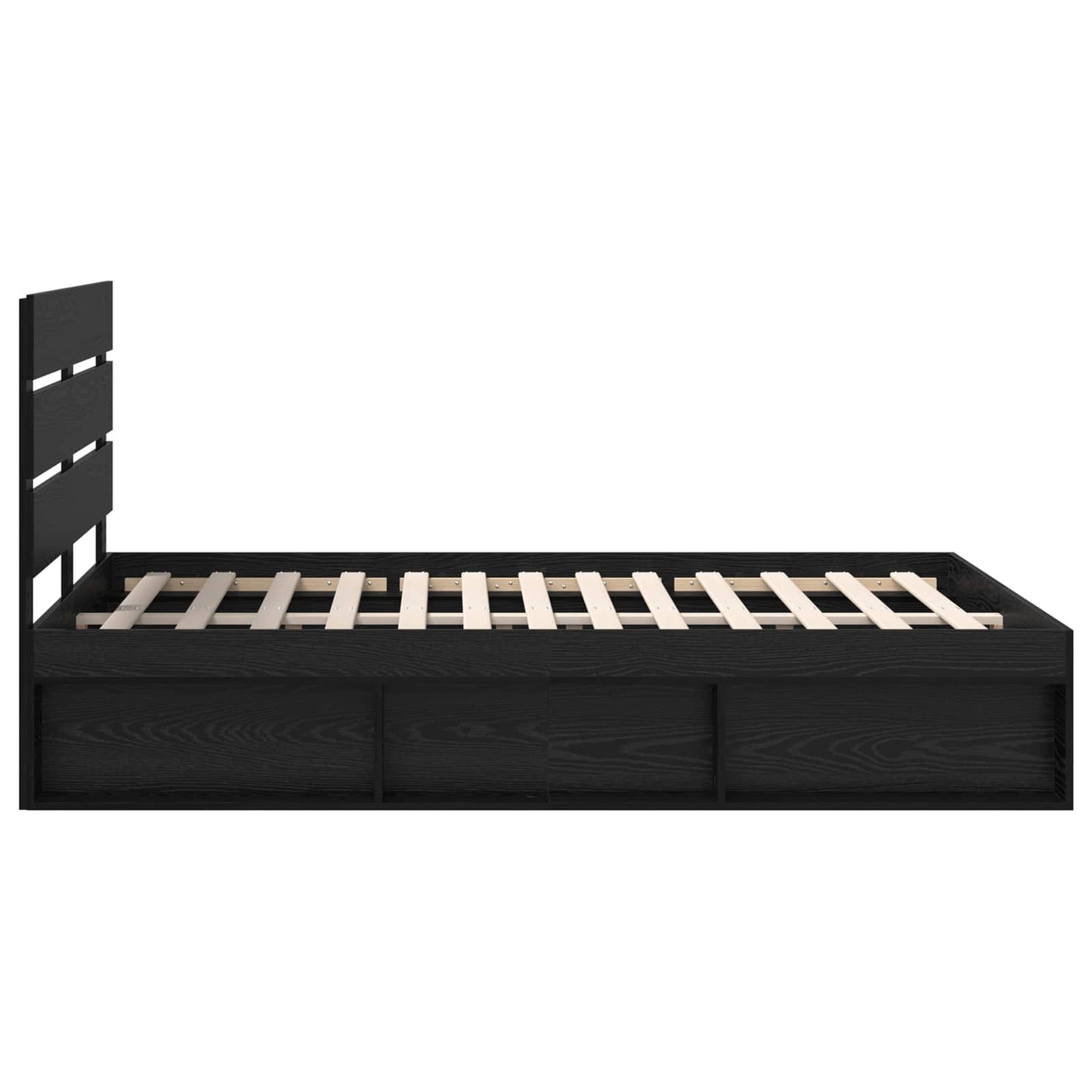 vidaXL Bettrahmen Schwarz 150 x 200 cm Massives Kiefernholz