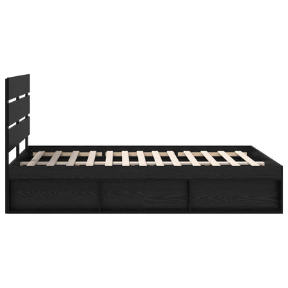 vidaXL Bettrahmen Schwarz 150 x 200 cm Massives Kiefernholz