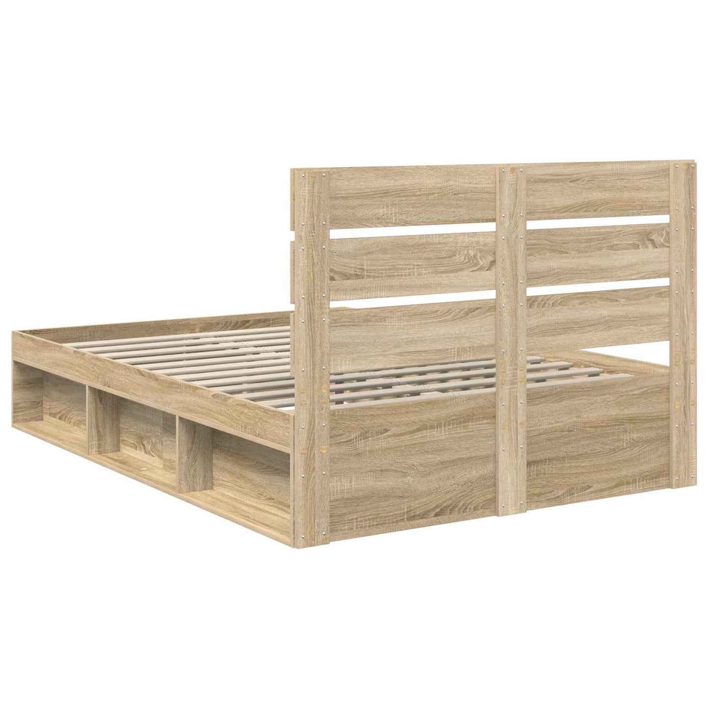 vidaXL Bettrahmen Sonoma-Eiche 150 x 200 cm Massives Kiefernholz