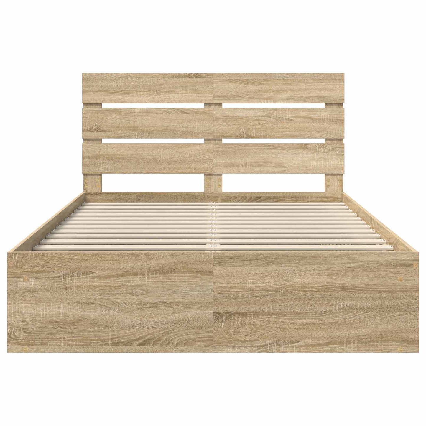 vidaXL Bettrahmen Sonoma-Eiche 150 x 200 cm Massives Kiefernholz