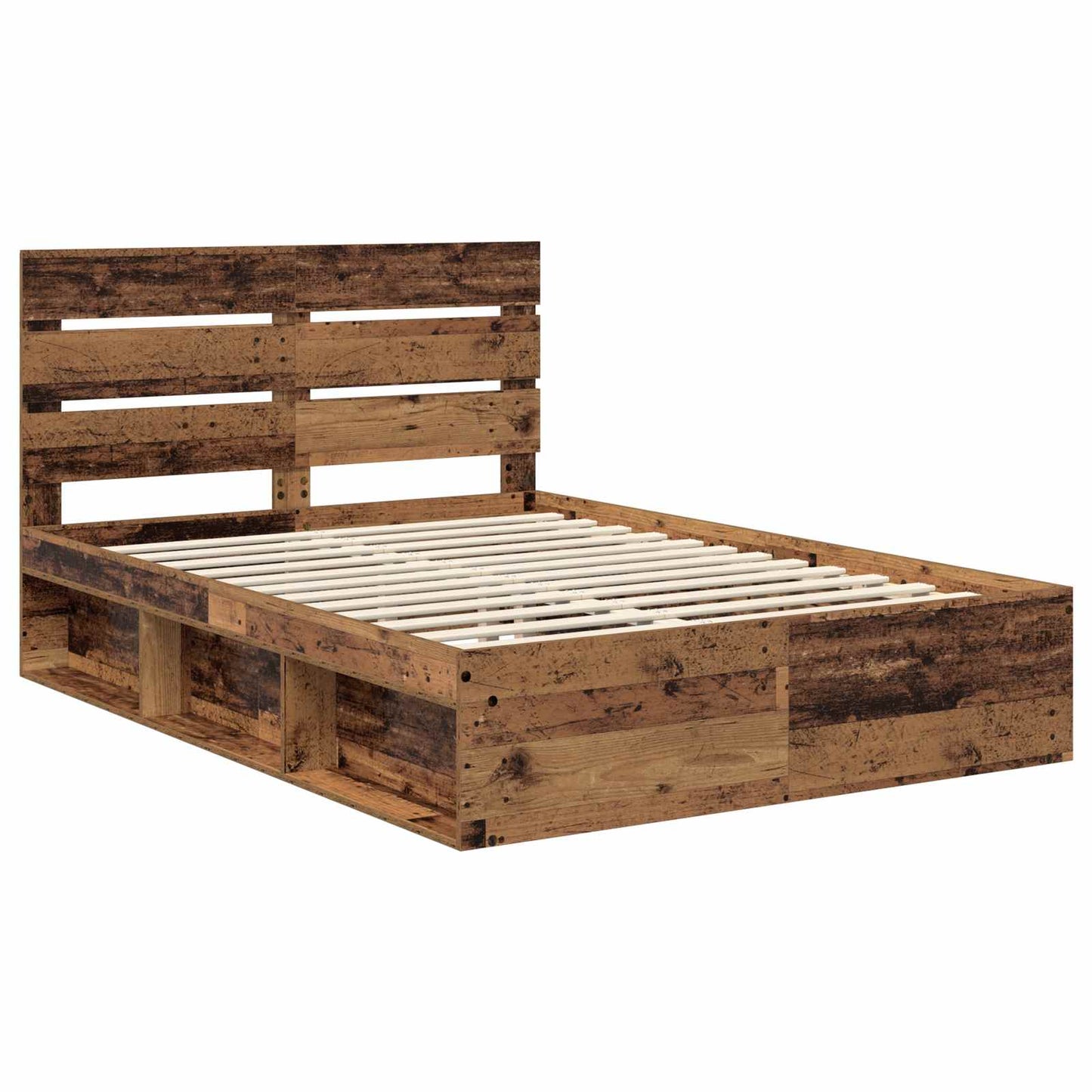 vidaXL Bettrahmen Altholz 140 x 200 cm Massives Kiefernholz