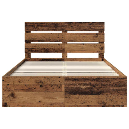 vidaXL Bettrahmen Altholz 140 x 200 cm Massives Kiefernholz