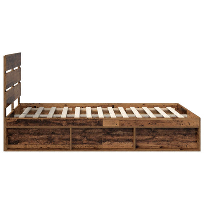 vidaXL Bettrahmen Altholz 140 x 200 cm Massives Kiefernholz
