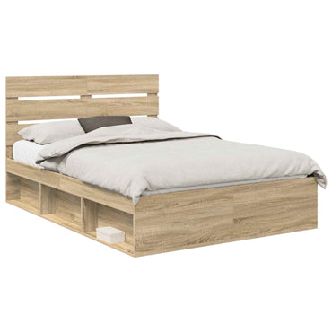 vidaXL Bettrahmen Sonoma 140 x 190 cm Massives Kiefernholz