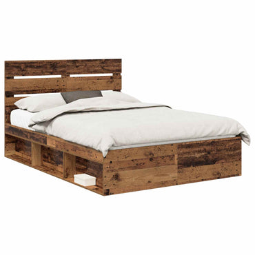 vidaXL Bettrahmen Altholz 140 x 190 cm Massives Kiefernholz
