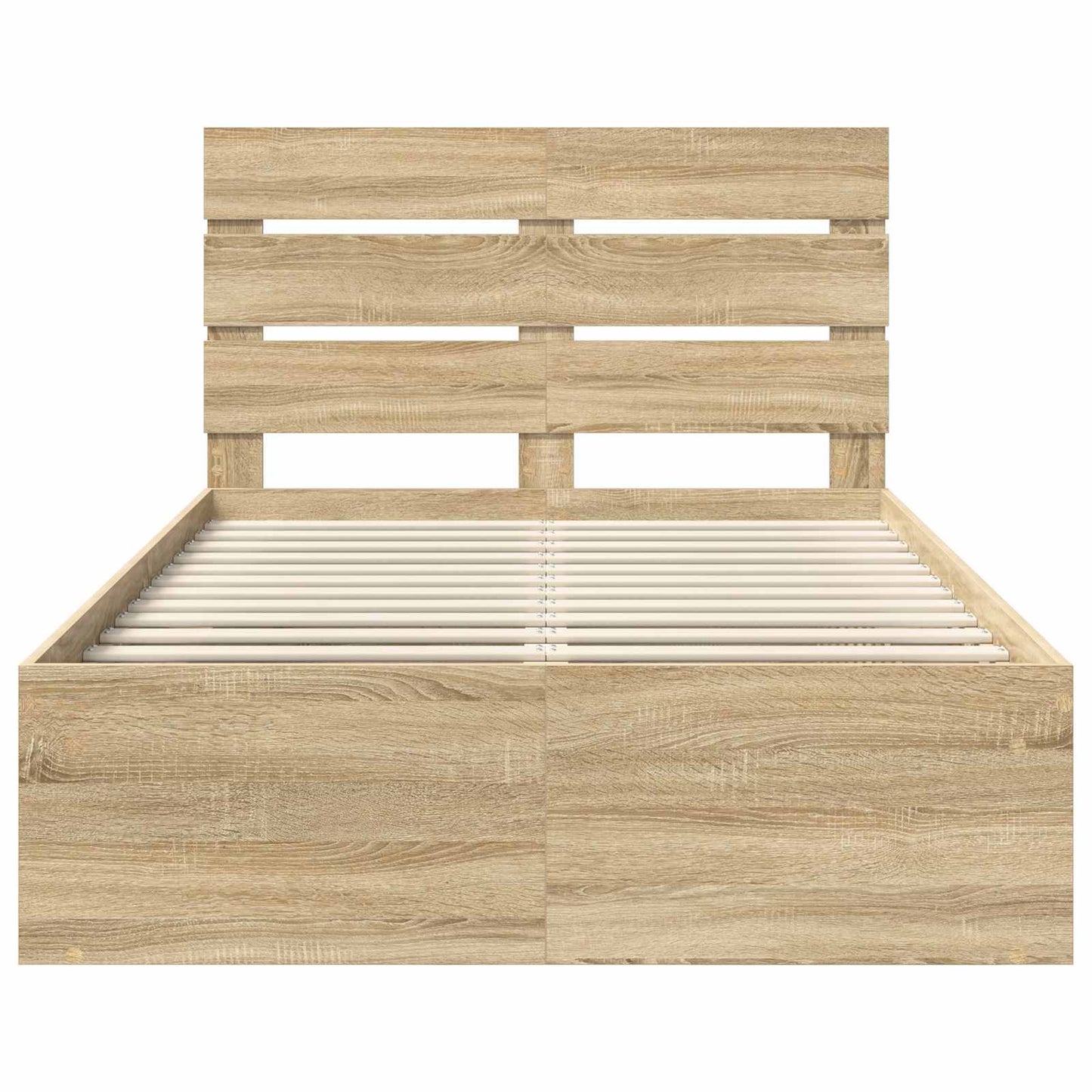 vidaXL Bettrahmen Sonoma-Eiche 135 x 190 cm Massives Kiefernholz