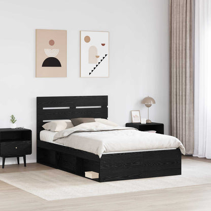 vidaXL Cadre de lit noir 120 x 200 cm en pin massif