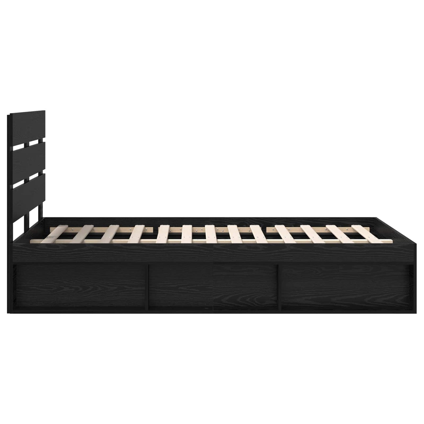 vidaXL Cadre de lit noir 120 x 200 cm en pin massif