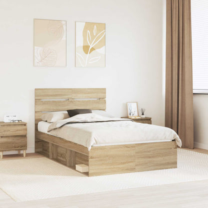 vidaXL Cadre de lit Sonoma 120 x 200 cm Bois de pin massif