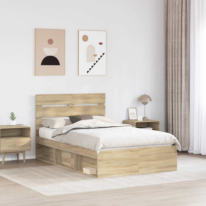 vidaXL Cadre de lit Sonoma 120 x 200 cm Bois de pin massif