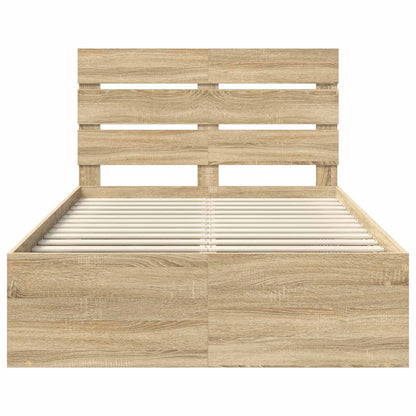 vidaXL Cadre de lit Sonoma 120 x 200 cm Bois de pin massif