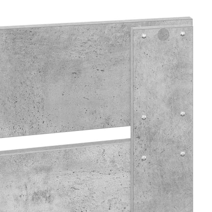vidaXL Bettrahmen mit Kopfteil Beton 120 x 200 cm Massives Kiefernholz