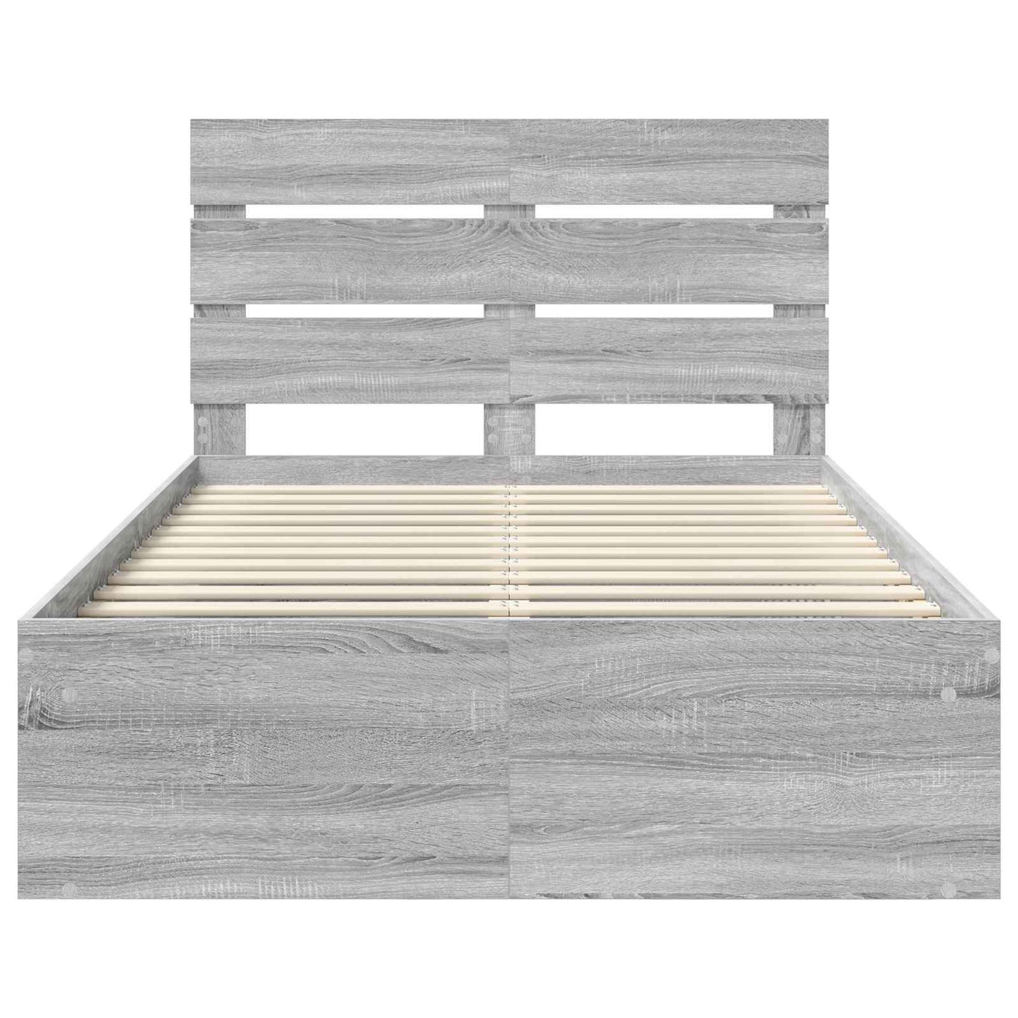vidaXL Bettrahmen Graues Sonoma 120 x 200 cm Massives Kiefernholz
