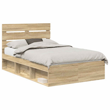 vidaXL Bettrahmen Sonoma 120 x 190 cm Massives Kiefernholz
