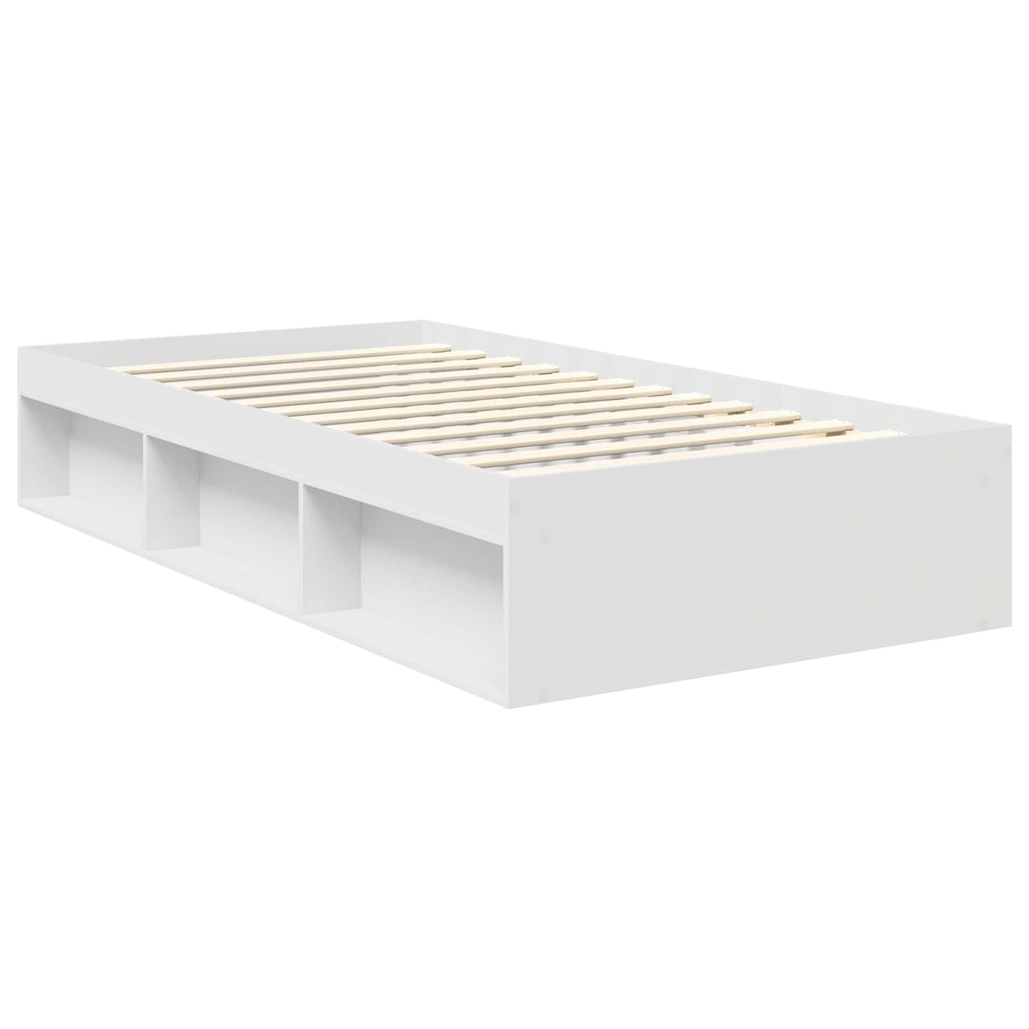 vidaXL Cadre de lit avec tête de lit Blanc 100 x 200 cm Bois de pin massif