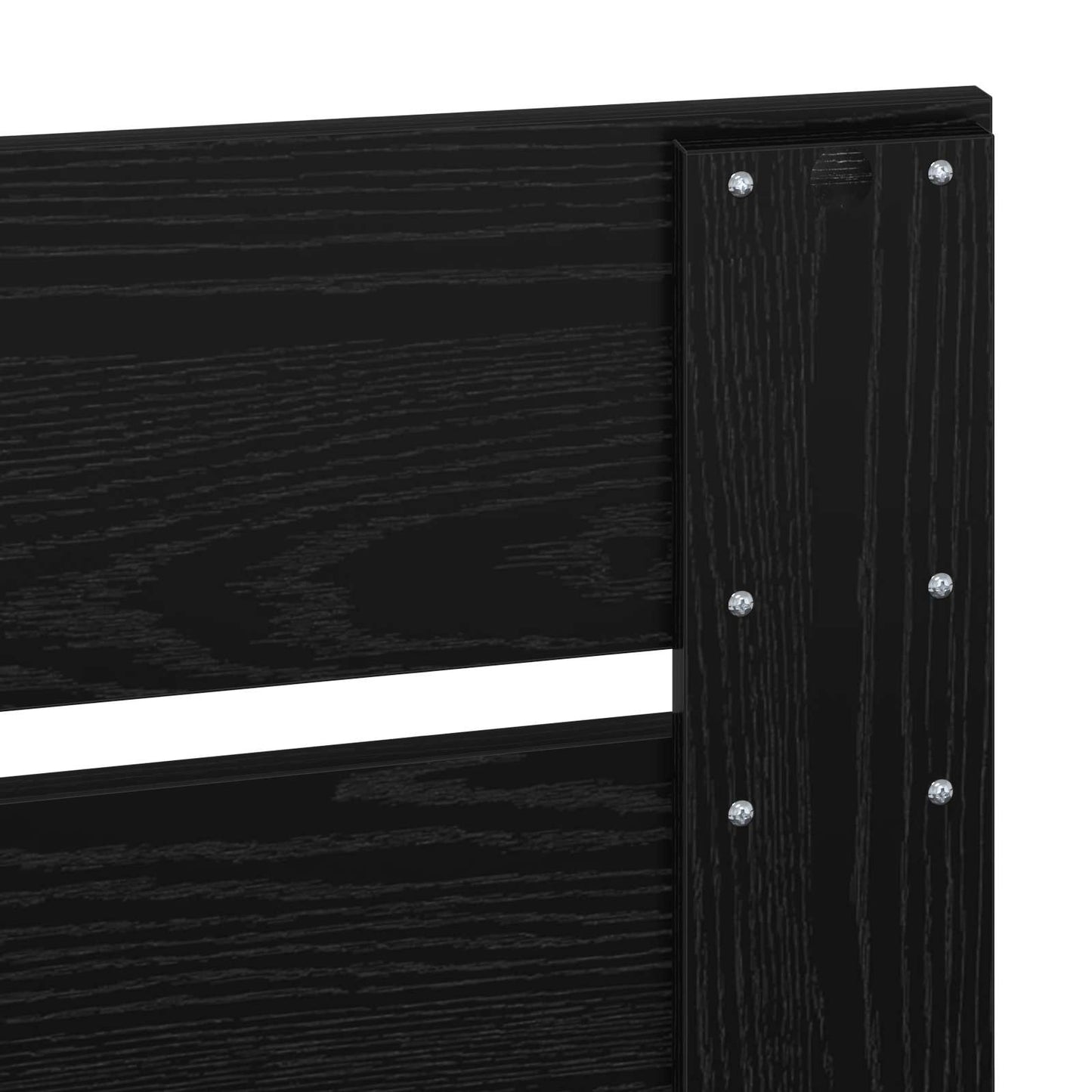 vidaXL Bettrahmen Schwarz 90 x 200 cm Massives Kiefernholz