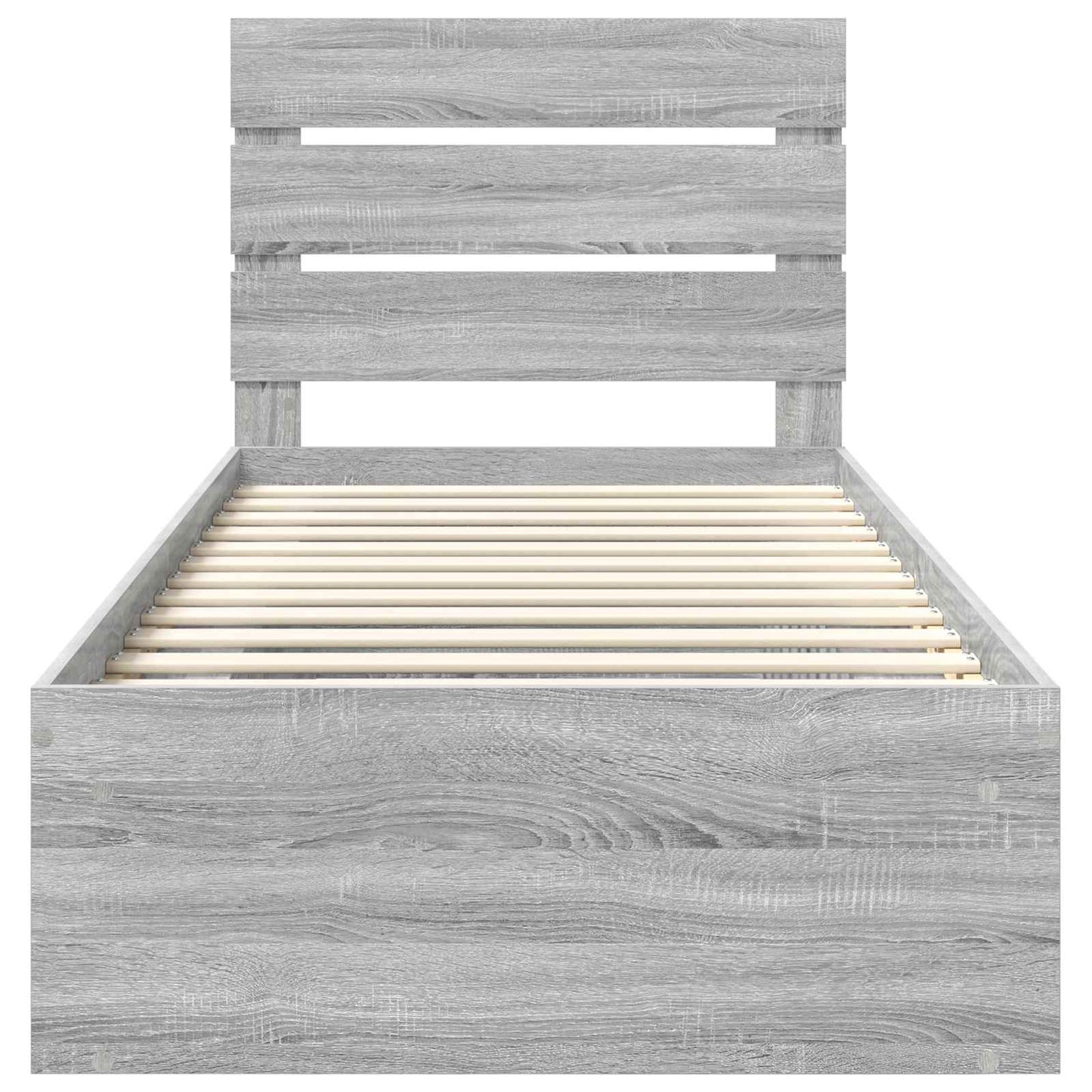 vidaXL Bettrahmen Graues Sonoma 90 x 200 cm Massives Kiefernholz