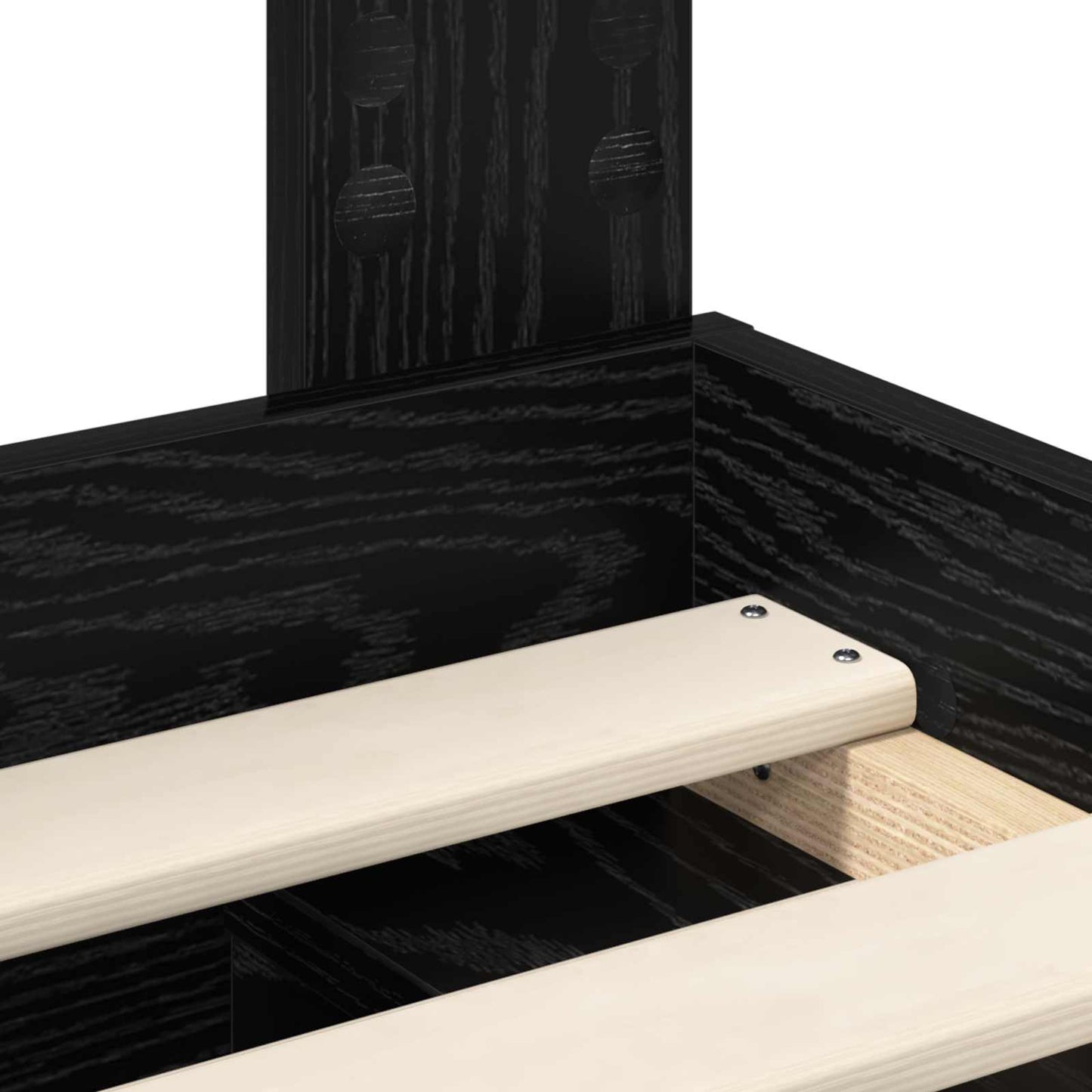 vidaXL Bettrahmen Schwarz 90 x 190 cm Massives Kiefernholz