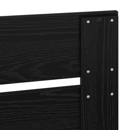 vidaXL Bettrahmen Schwarz 90 x 190 cm Massives Kiefernholz